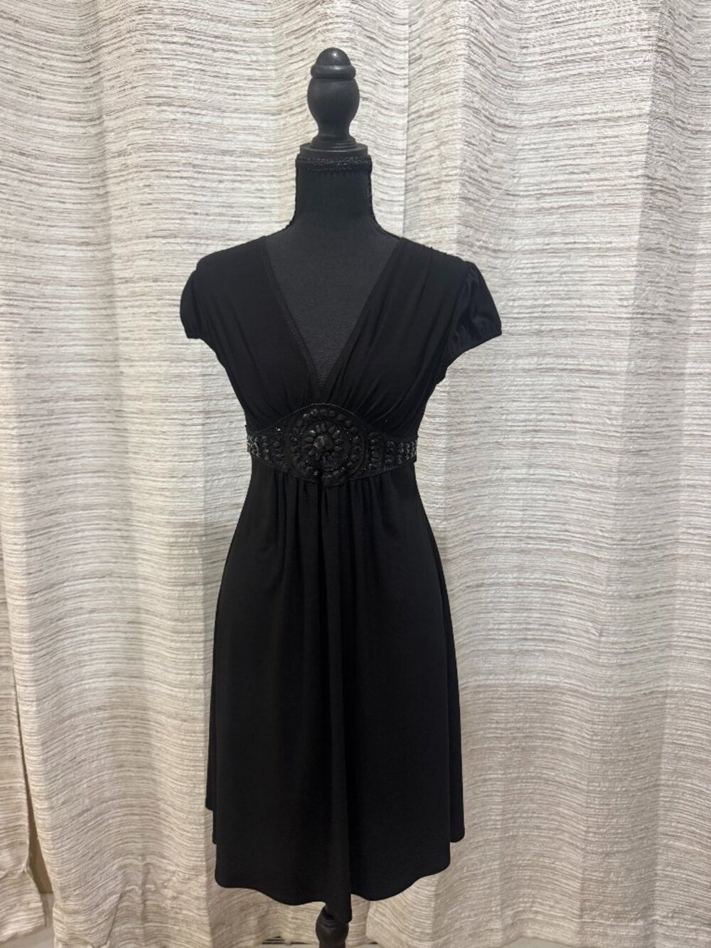 B. Darlin Black Beaded Cocktail Dress Size 3/4